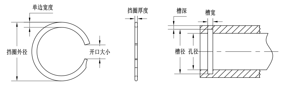 VK-100孔用單層螺旋擋圈